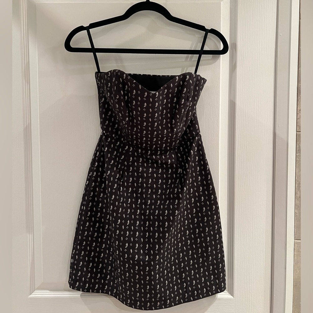 Jack Wills Black Mini Dress Strapless Sweetheart Neckline